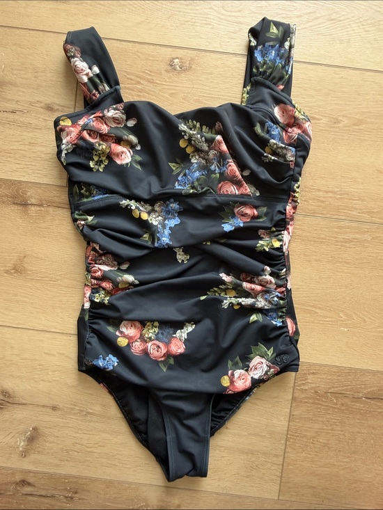 Albion Other - Albion Black One-Piece Swimsuit with Floral Print